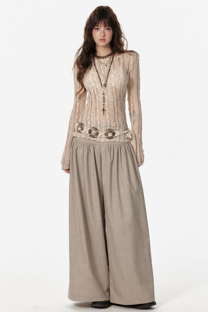 Retro Wide Slim Drape Pants