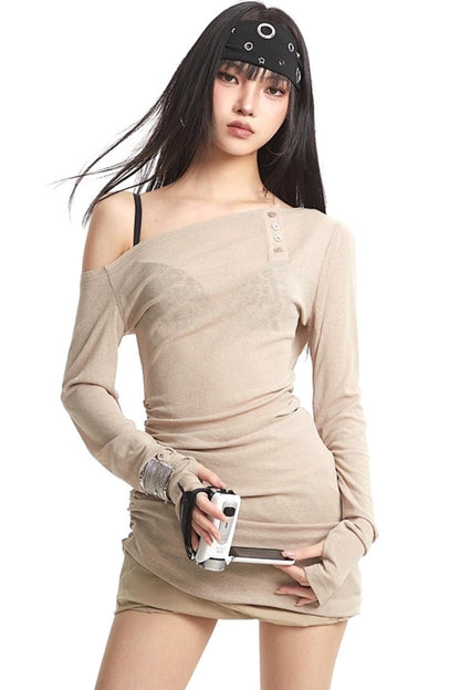 Slanted Shoulder Dress