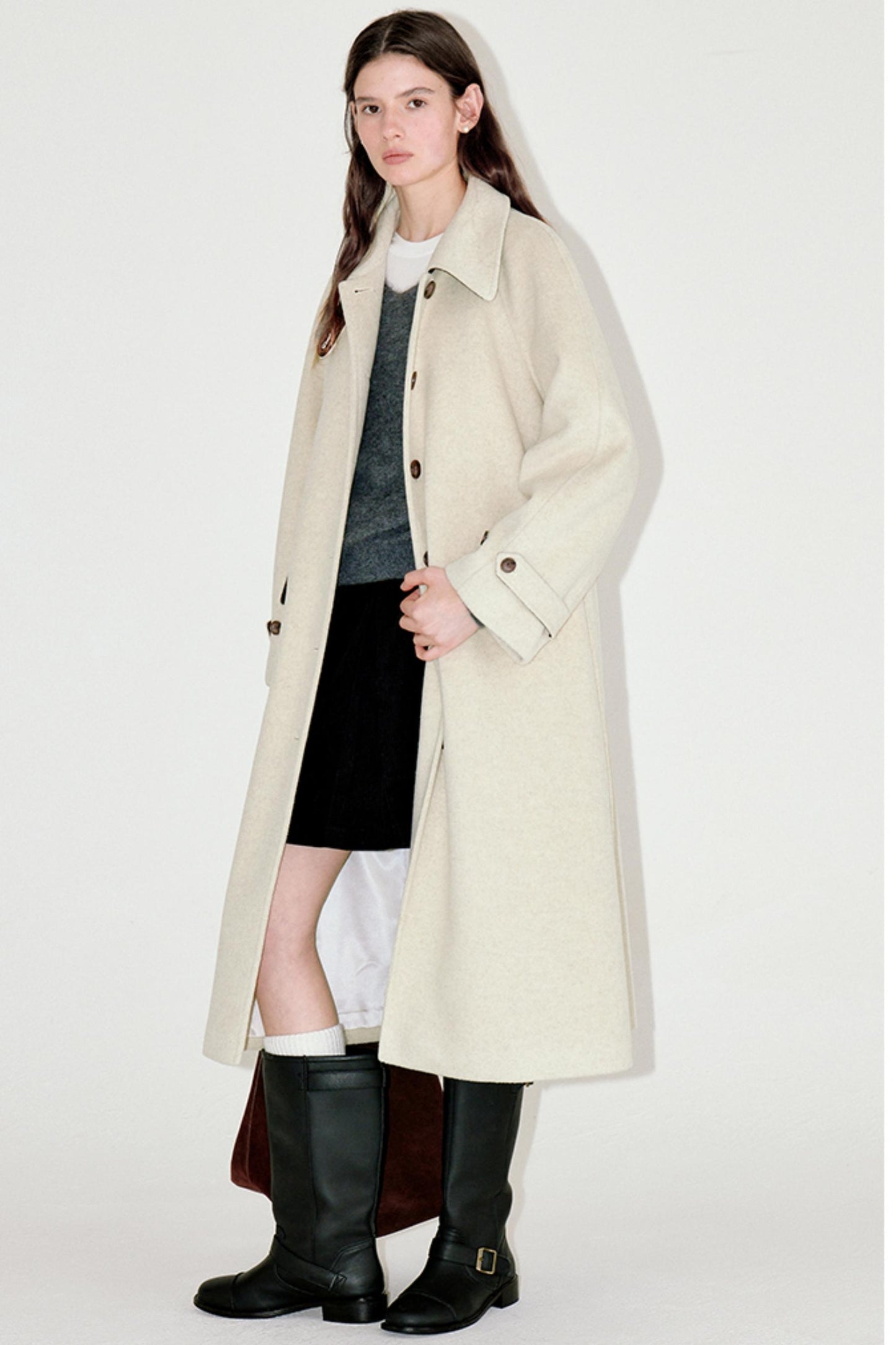 Patterned Patchwork Woolen Coat