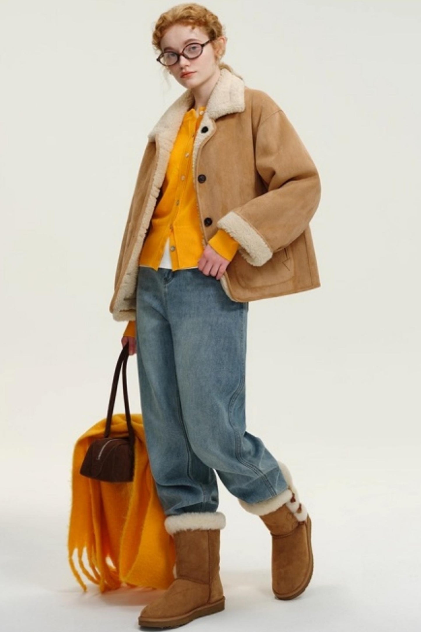 Reversible Suede Shearling Coat