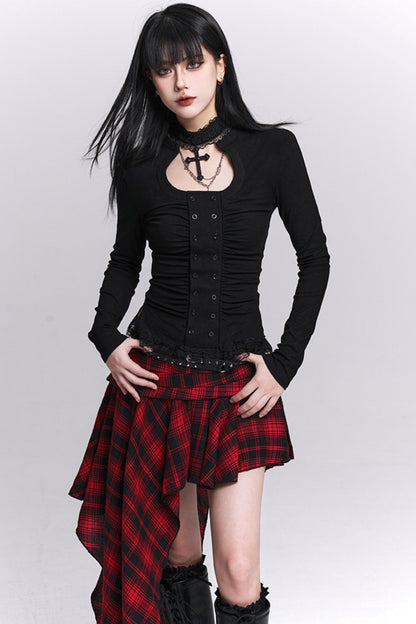 Gothic Waist-Cinching Top