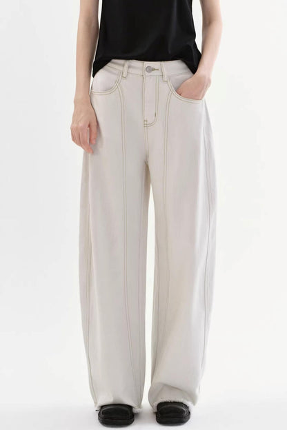 Minimalist Drape Wide-Leg Jeans