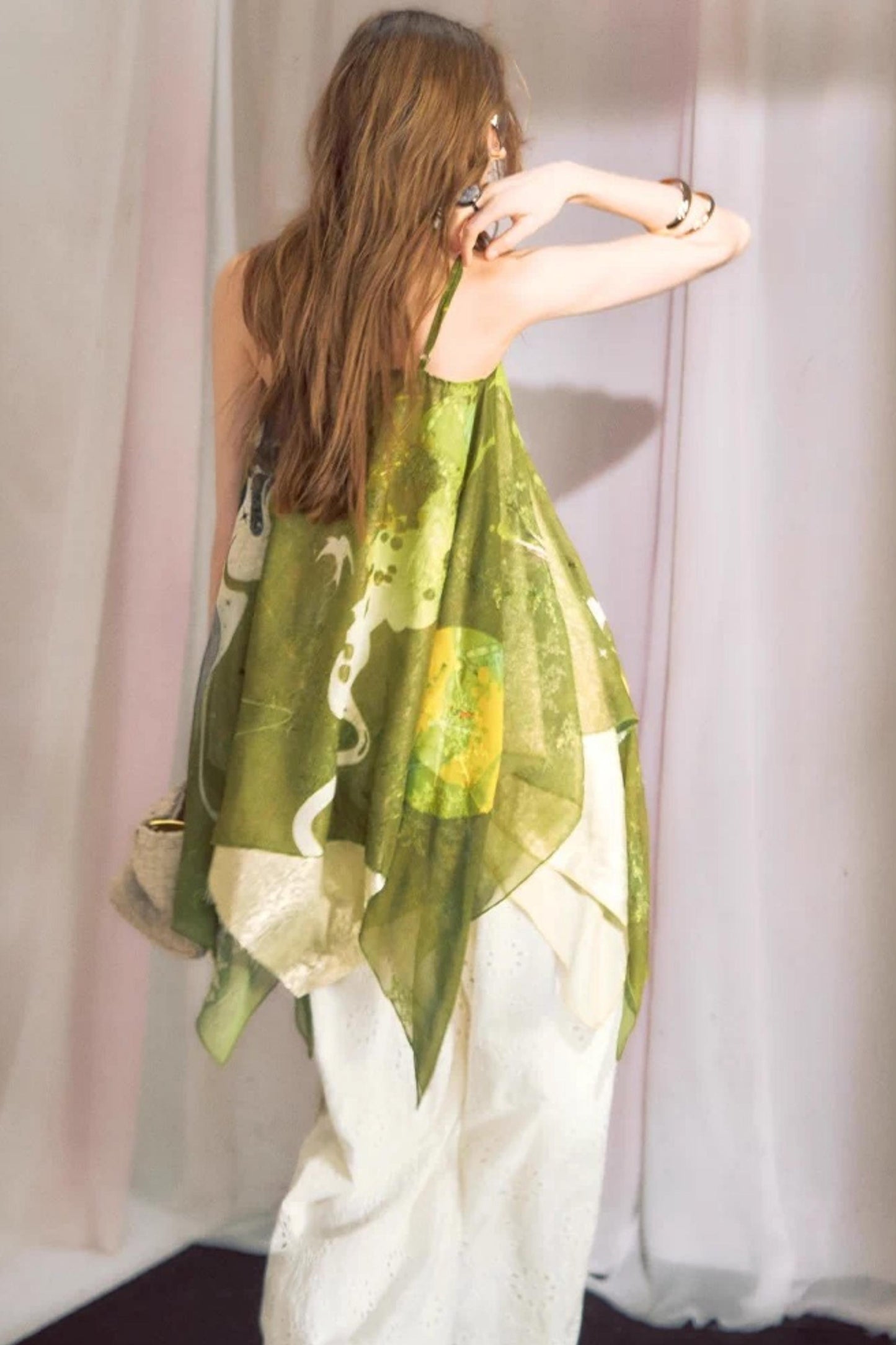 Hand-Painted Chiffon Camisole Top