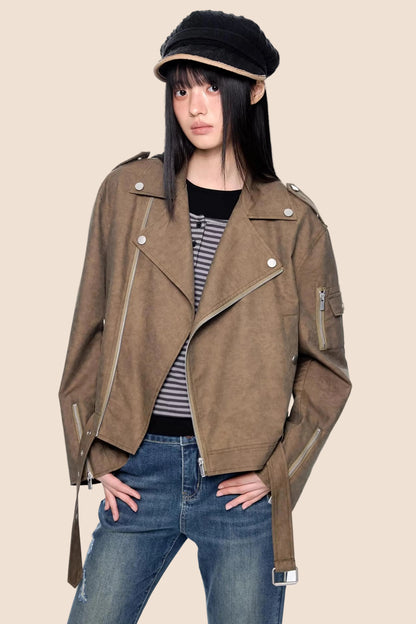 Deconstructed Zipper Retro Jacket
