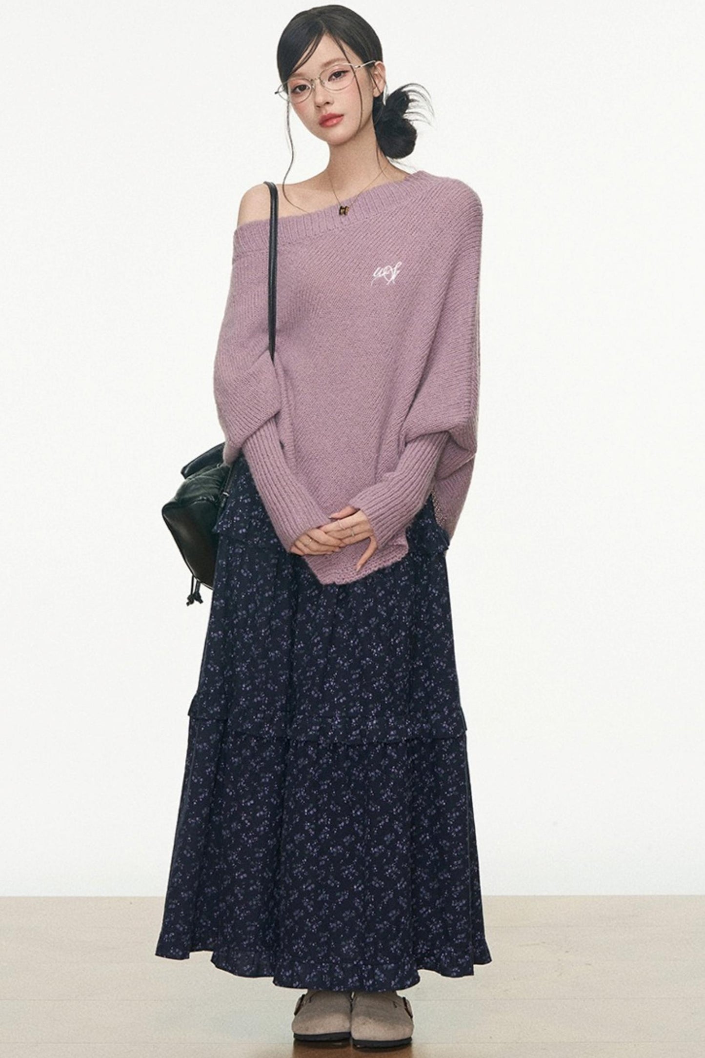 Westayone Floral Sweater Skirt Set-Up