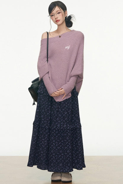 Westayone Floral Sweater Skirt Set-Up