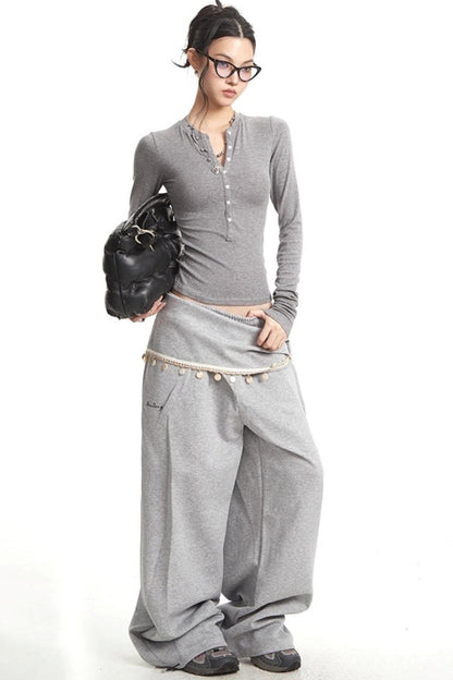 Wide-Leg Sweatpants
