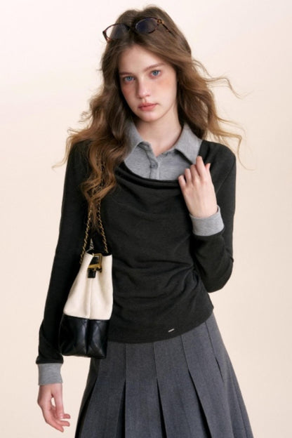 Color-Blocking Knit Top