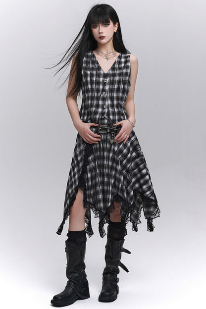Summer Plaid Bustier Skirt Set-Up
