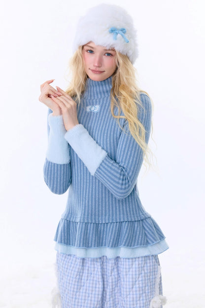 American Retro Striped Knit Top