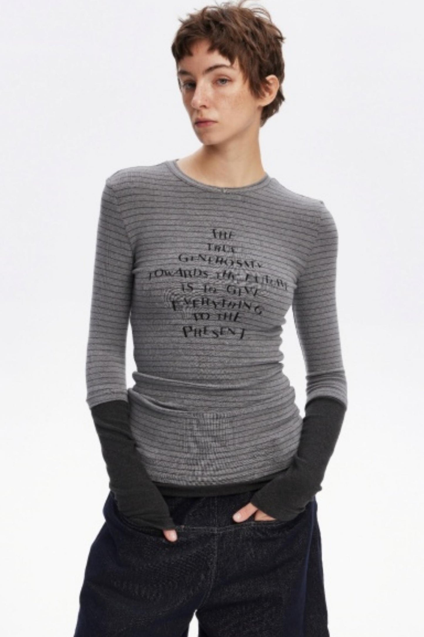 Layered Letter Print Top