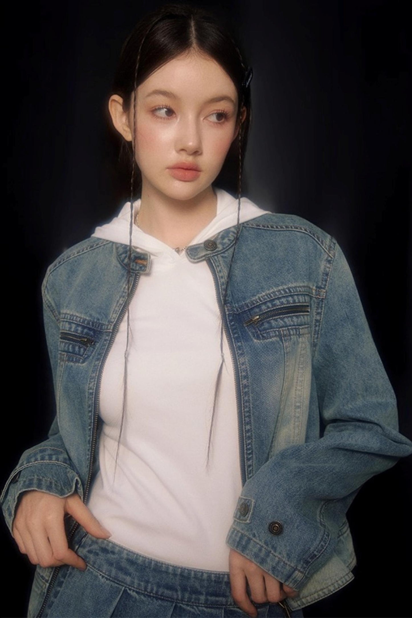 Panelled Puff Sleeve Layering Sweatshirt