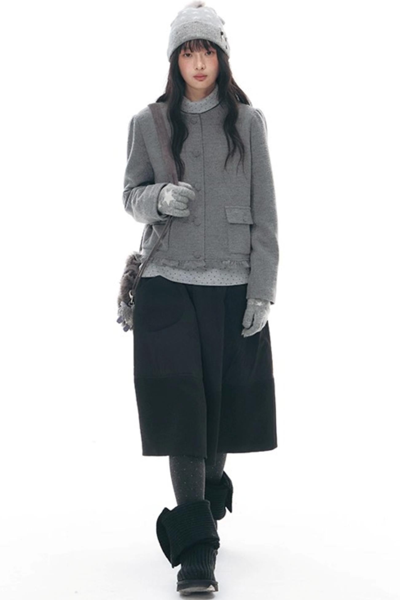 Textured Quilted A-Line Skirt