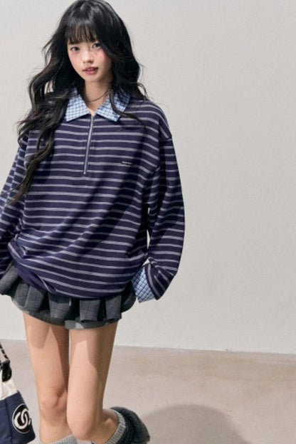 American Striped Polo Top