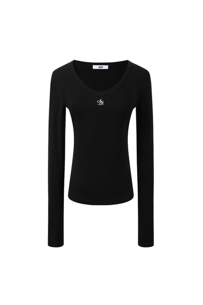 U-Neck Slim Fit Long Sleeve T-Shirt