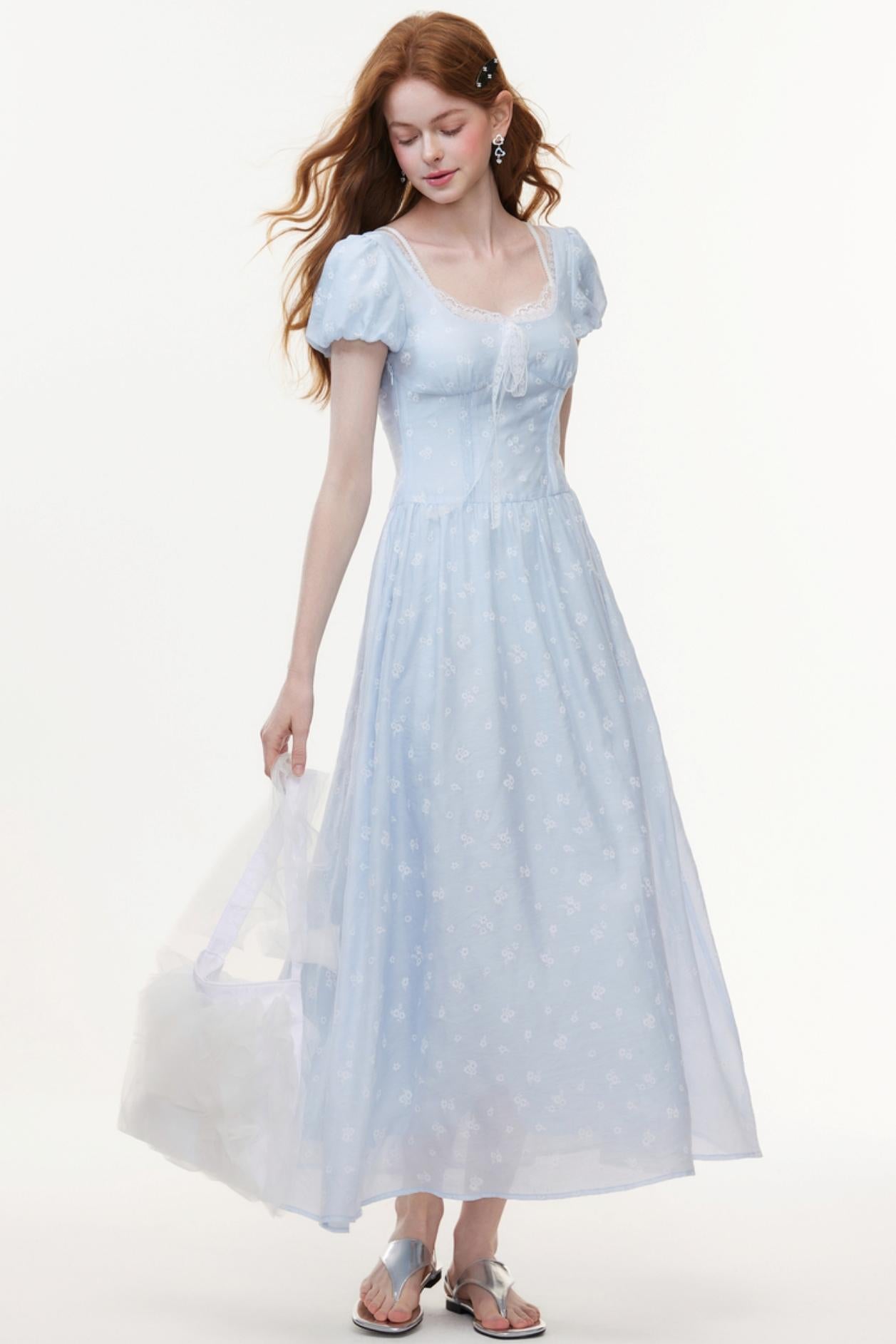 Vintage Floral Square Dress