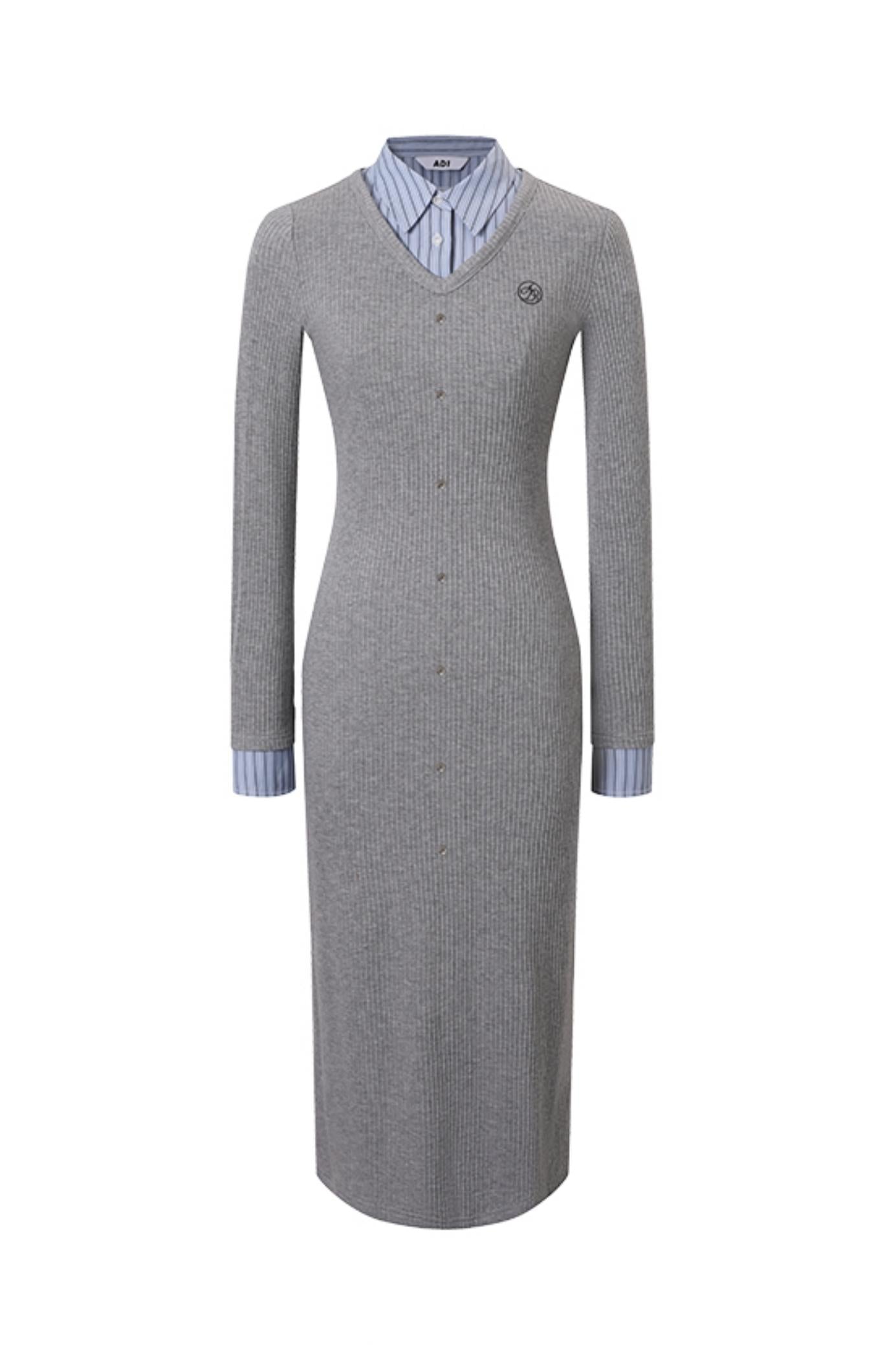 Slim Fit V-Neck Knit Dress