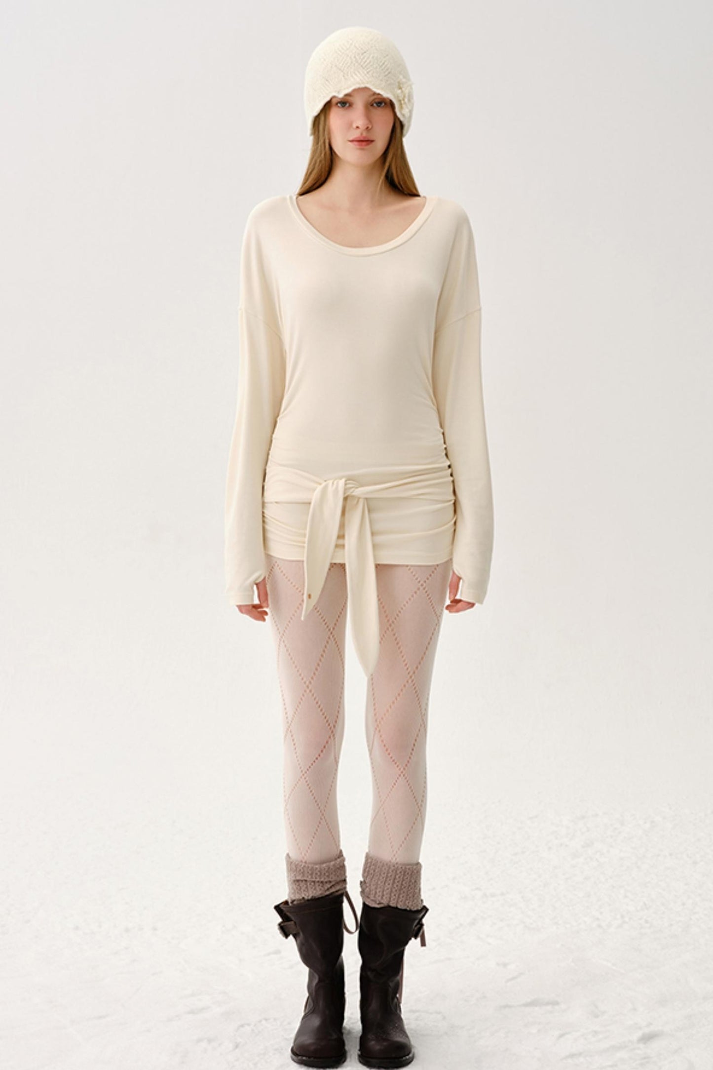 Light Rayon Pleated Long Top