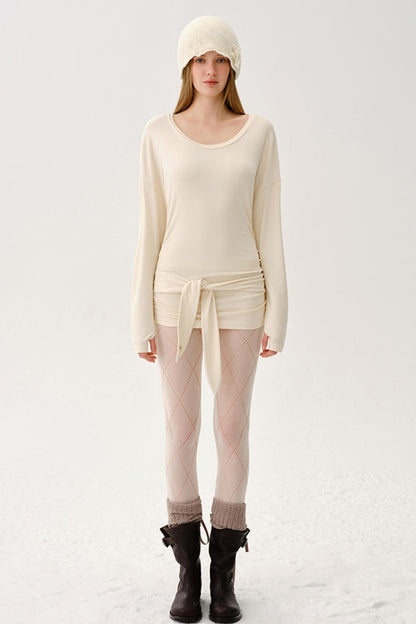 Light Rayon Pleated Long Top