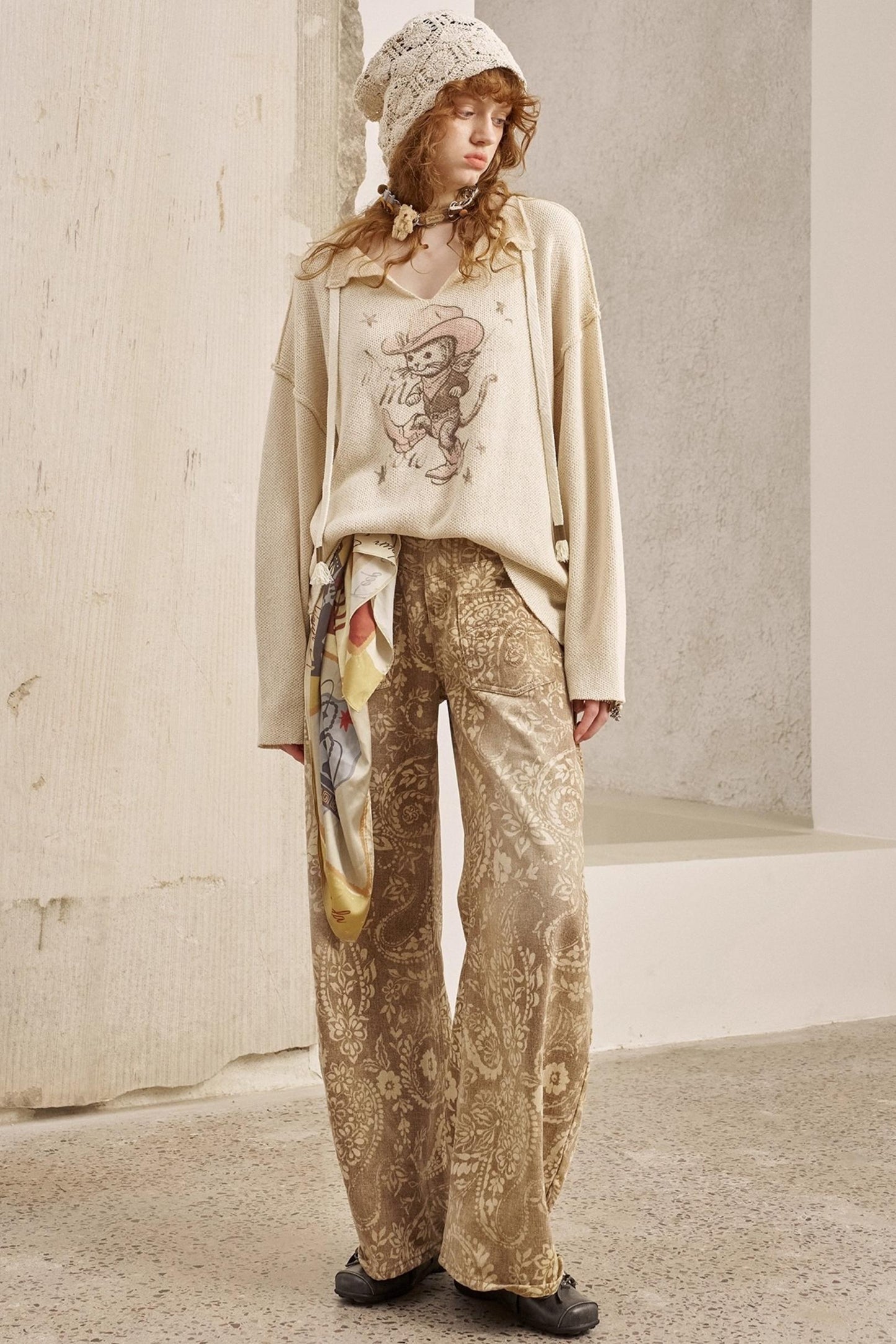 Vintage Flower Straight Jeans