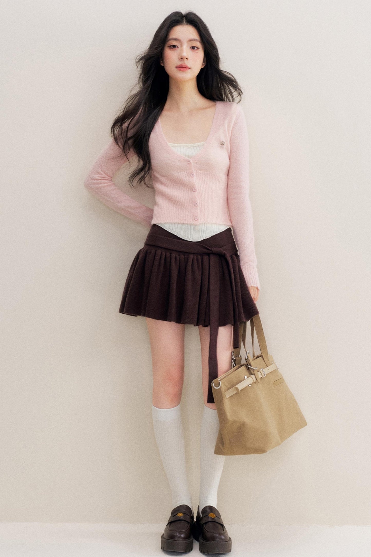 Chocolate Wool A-Line Skirt