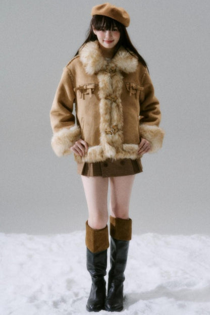 Eco-Friendly Fur Bow Coat