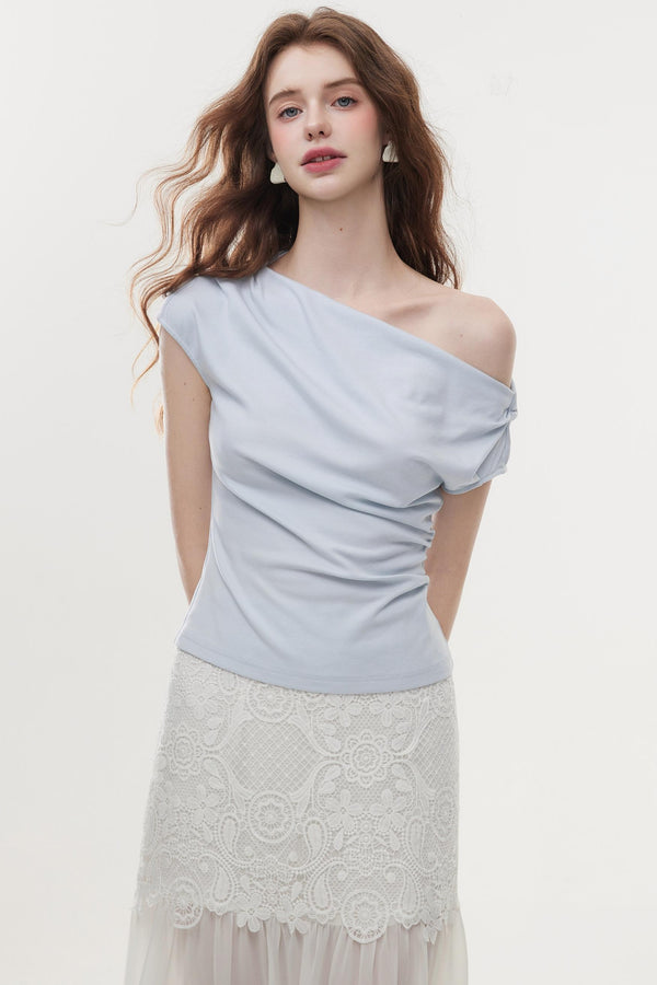 Chic Off-Shoulder Knit Tee