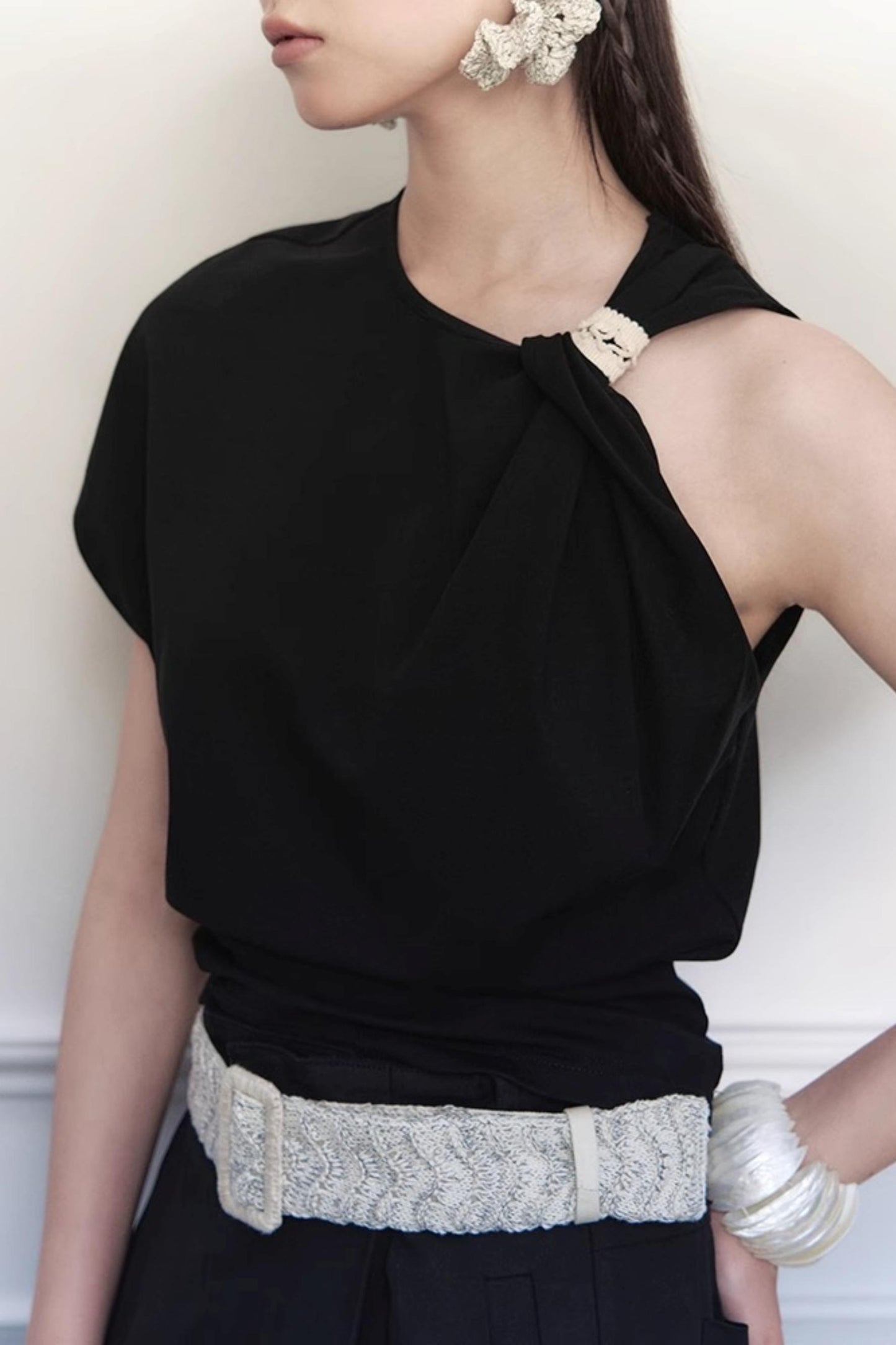 Twisted Cloud Shoulder Tee