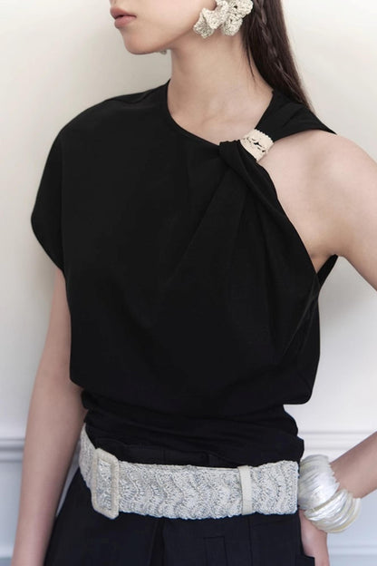 Twisted Cloud Shoulder Tee