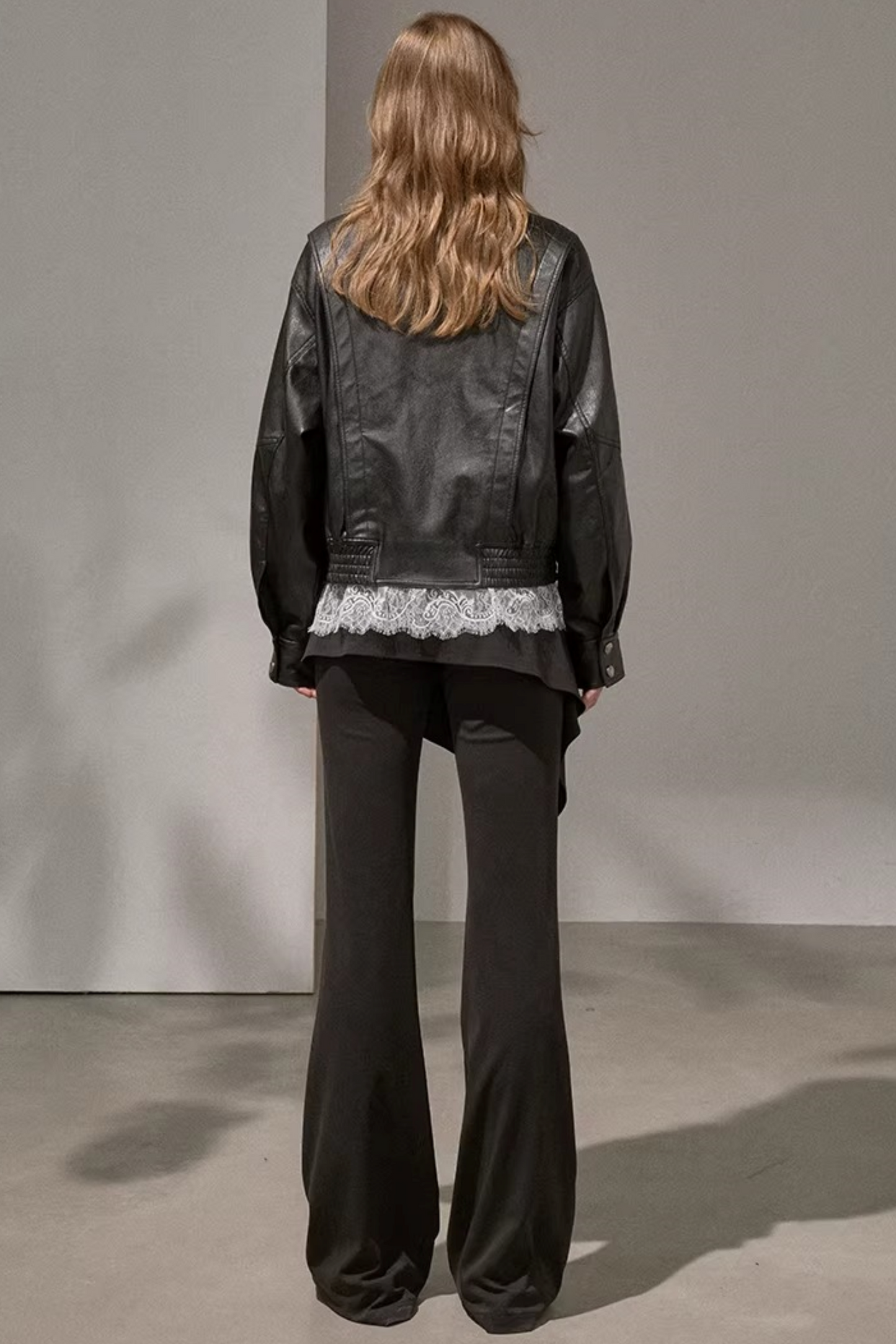 Patchwork Fleece-Lined Flared Pants