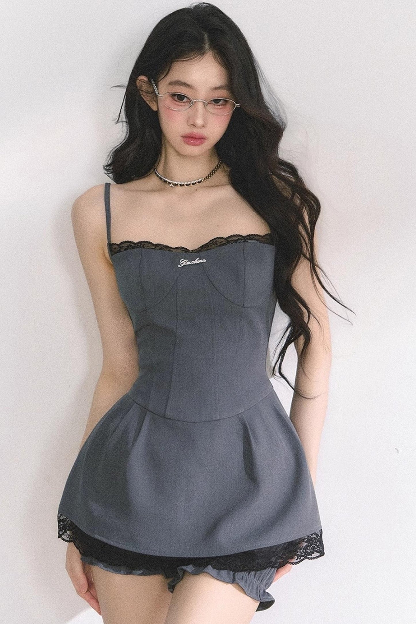 Summer Lace Halter Dress Set