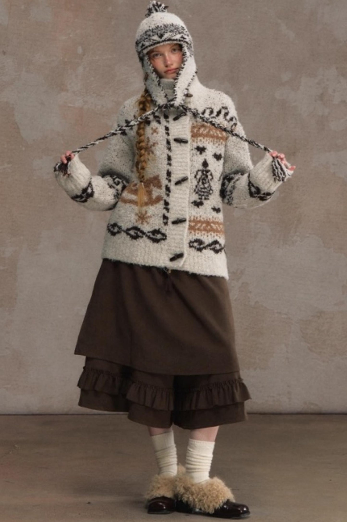 Shirred Culottes Loose Retro Skirt