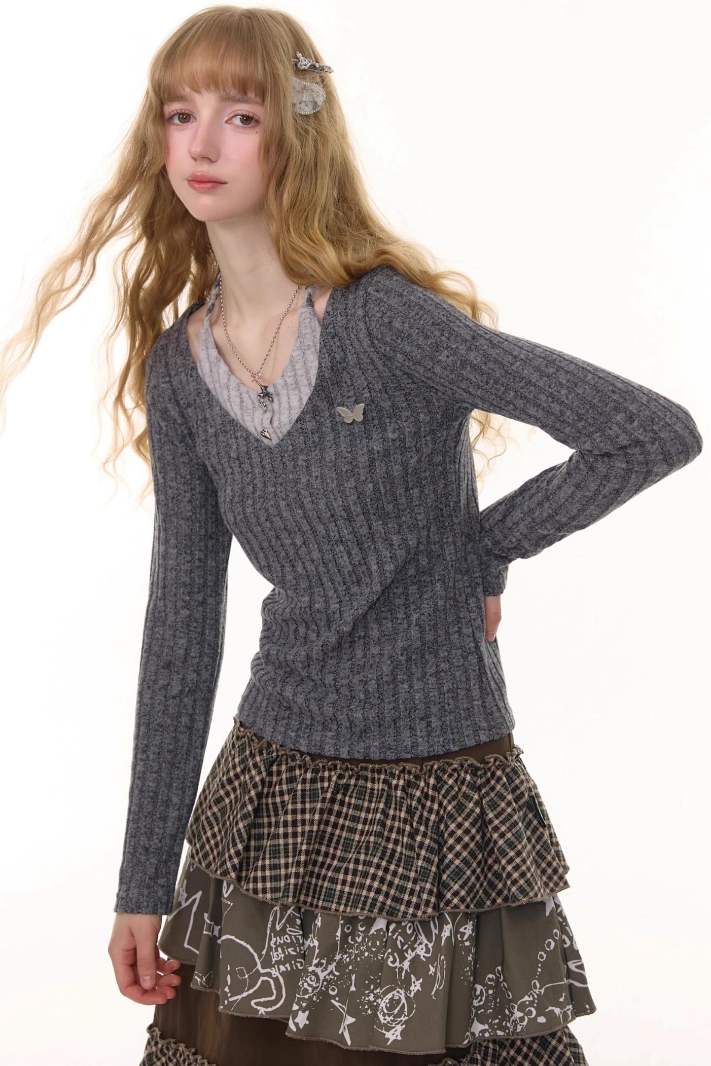 Autumn Slim Halterneck Knit Top