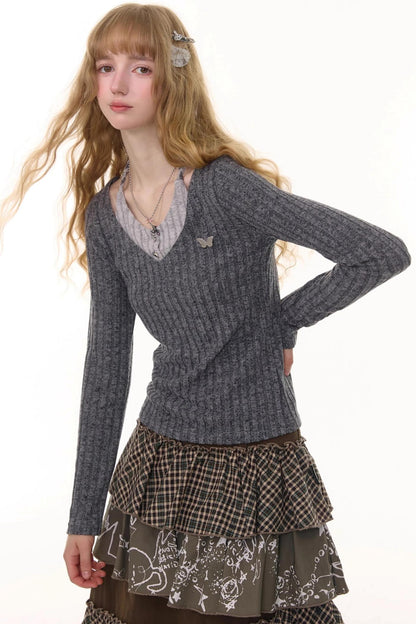 Autumn Slim Halterneck Knit Top