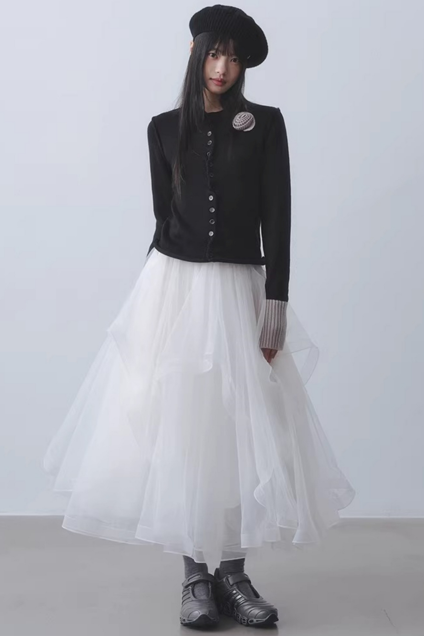 Ethereal White Mesh Skirt