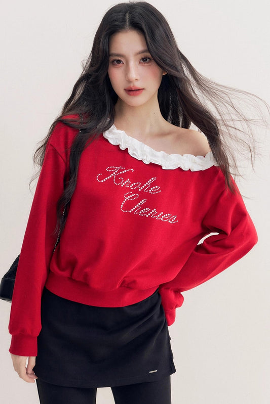 French Heavy Lace Sweatshirt