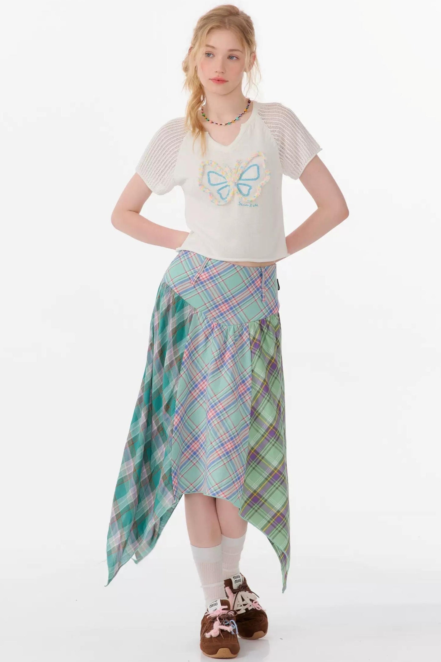 Top Raglan a Maglia con Farfalle 3D