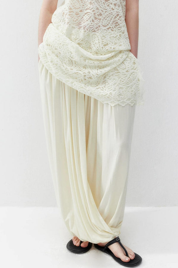 Double-Layer Twist Bud Skirt Pants