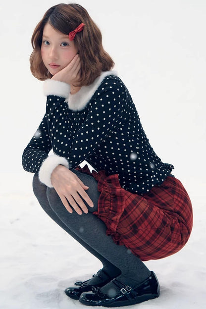 Fair Isle Polka Dot Knit Top