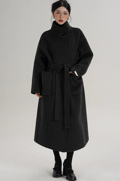 Elegant High-Neck Wool Coat