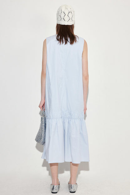 Summer Blue Drawstring Dress