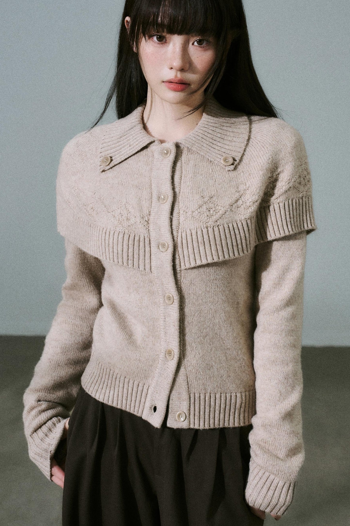 Cashmere Wool Blend Cape Top