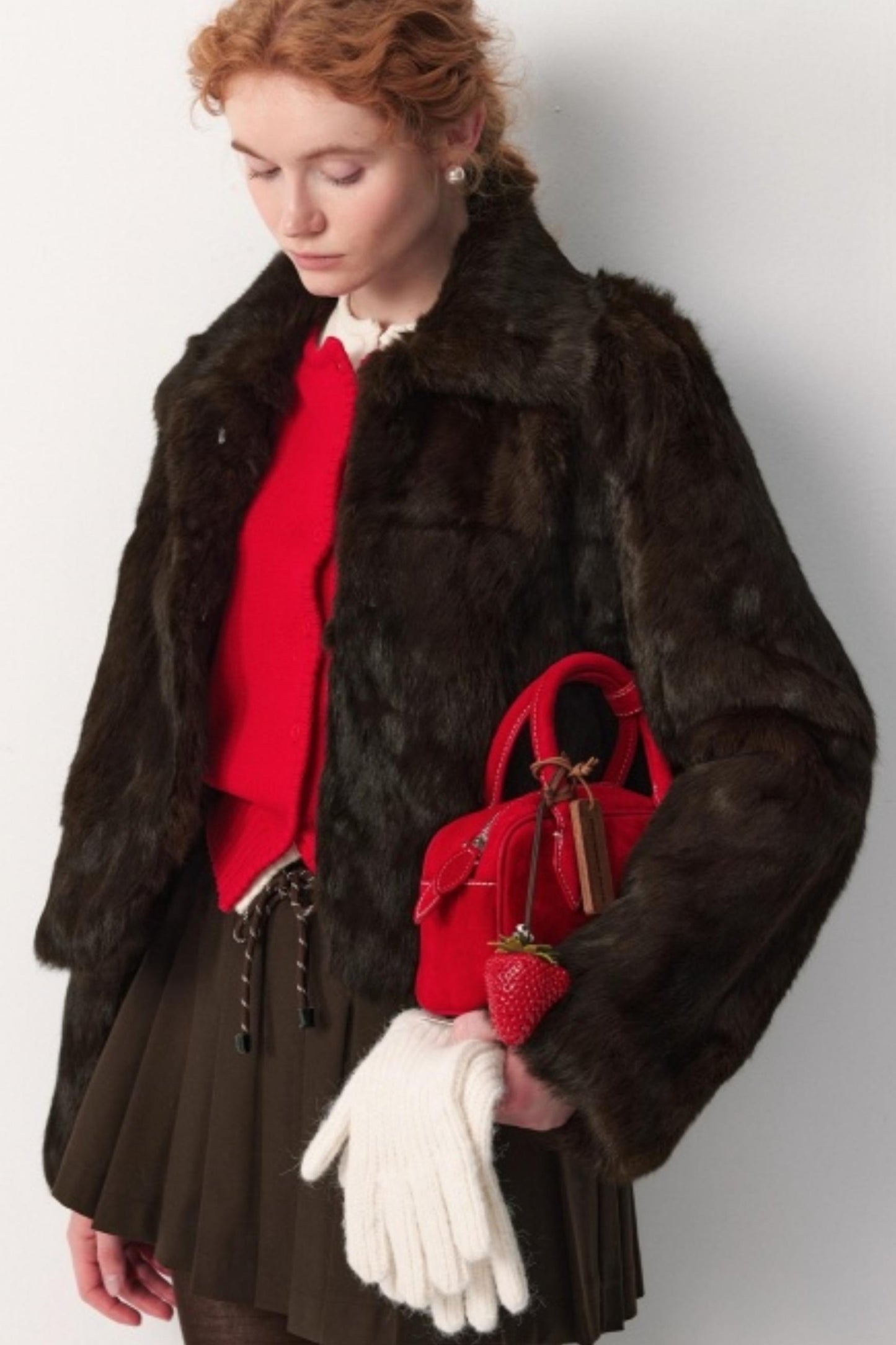 Coffee-Colored Rabbit Fur Coat