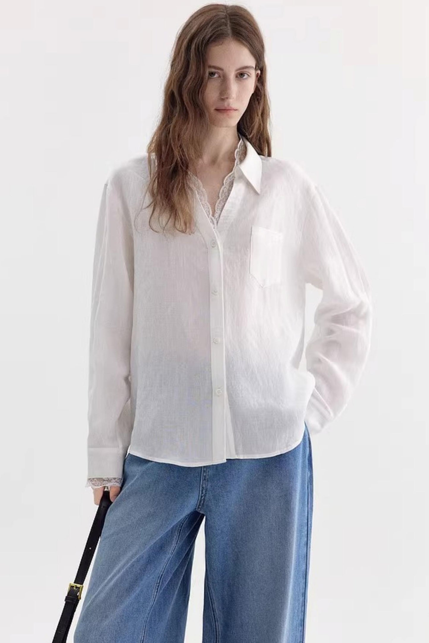 Lyocell-Leinen-Spitzenhemd