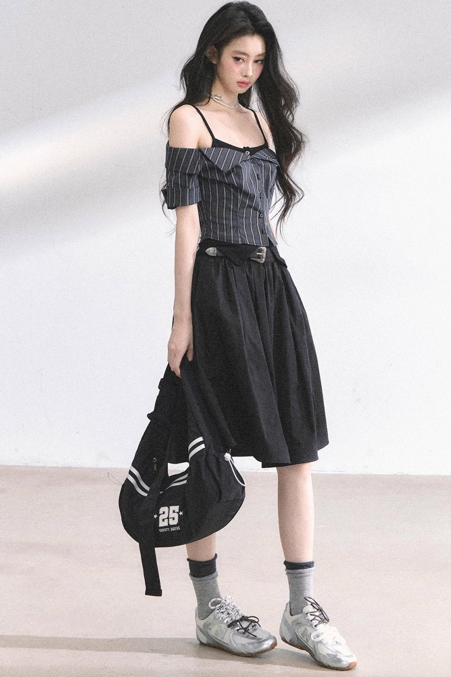 Kyoto Striped Short-Sleeved Sunscreen Top