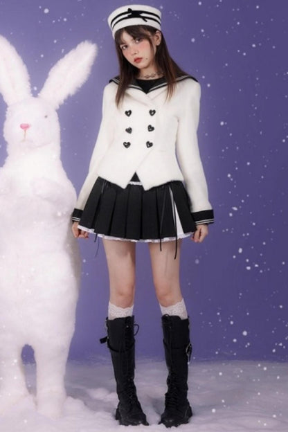 Golden Mink Sailor Collar Jacket