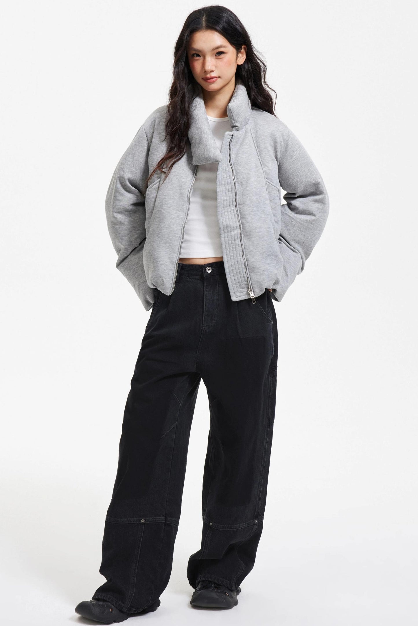 Gray White Duck Down Jacket