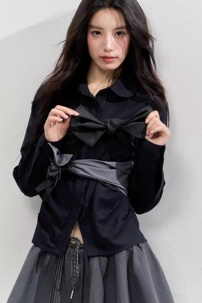 Butterfly Strap Long-Sleeved Shirt