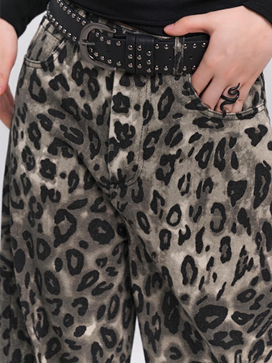 Leopard Print Wide-Leg Pants