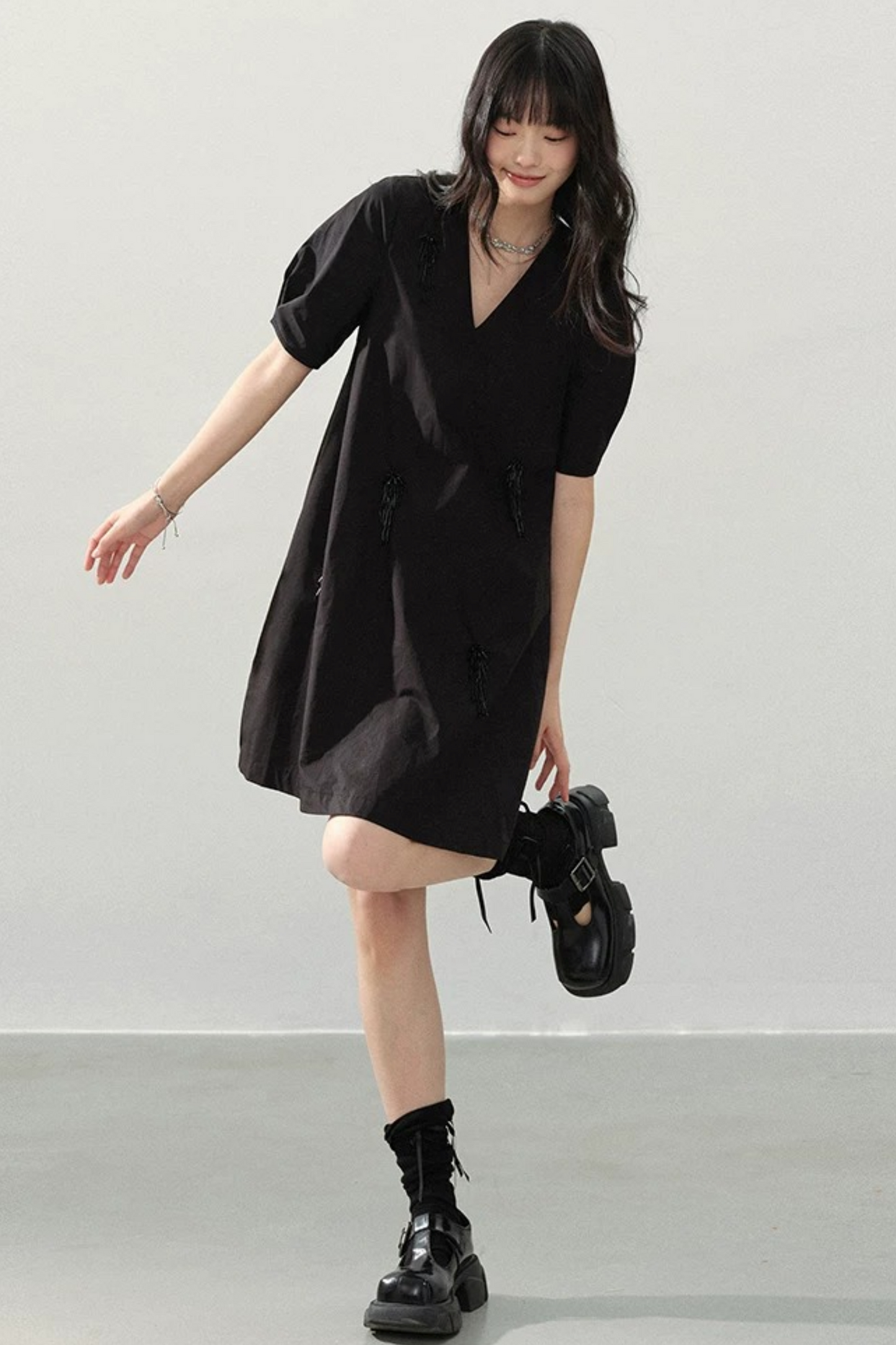 Black Swan Beaded Dress